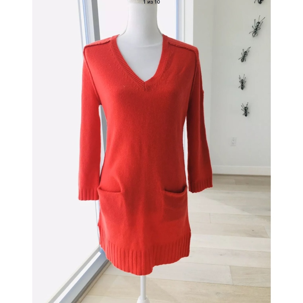BCBGMAXAZRIA 3/4Sleeve Sweater Tunic Wool XS